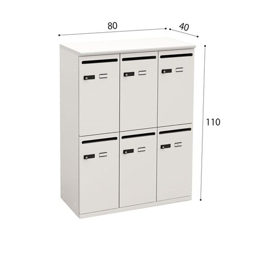 パーソナルロッカー6人用 ホワイト/ホワ