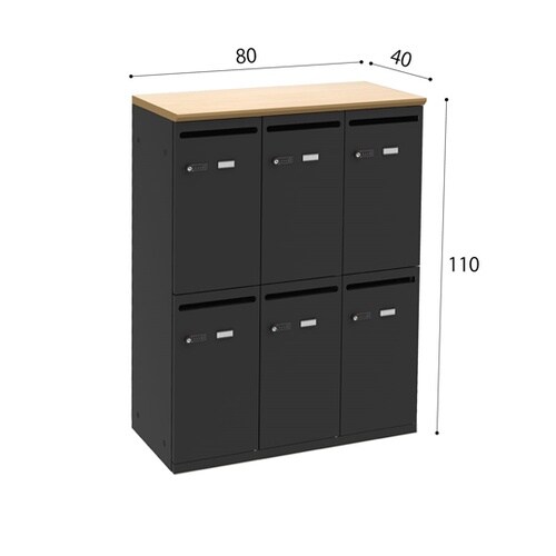 パーソナルロッカー6人用 ナチュラル/ブ