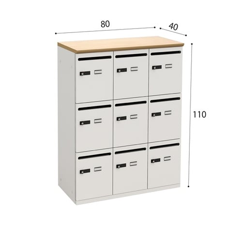 パーソナルロッカー9人用 ナチュラル/ホ
