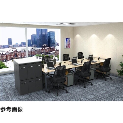 パーソナルロッカー6人用 ホワイト/ブラ