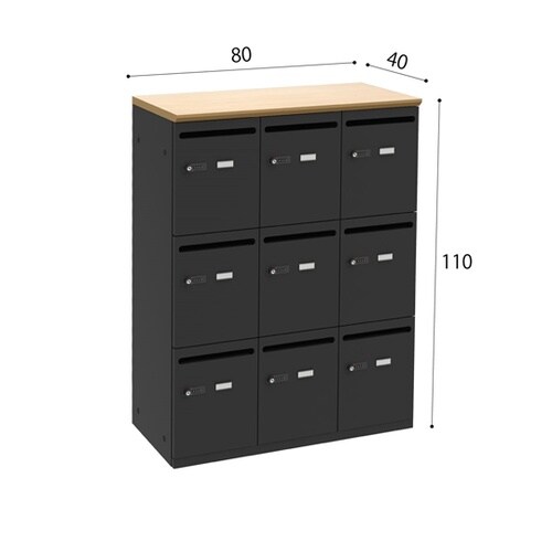 パーソナルロッカー9人用 ナチュラル/ブ