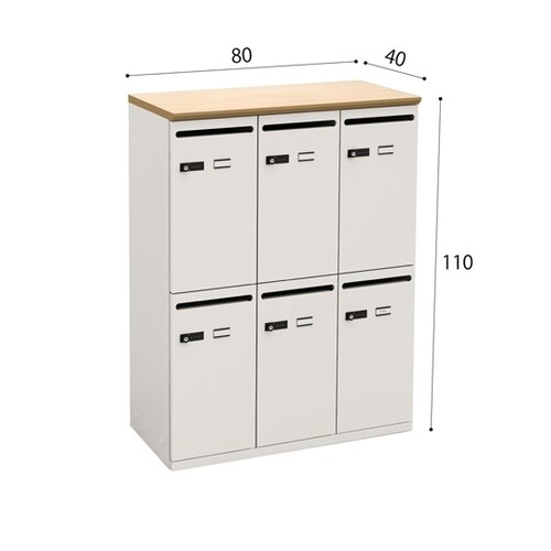 パーソナルロッカー6人用 ナチュラル/ホ