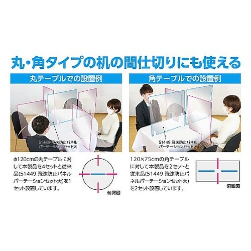 飛沫防止カウンターサイドパーテーションセ
