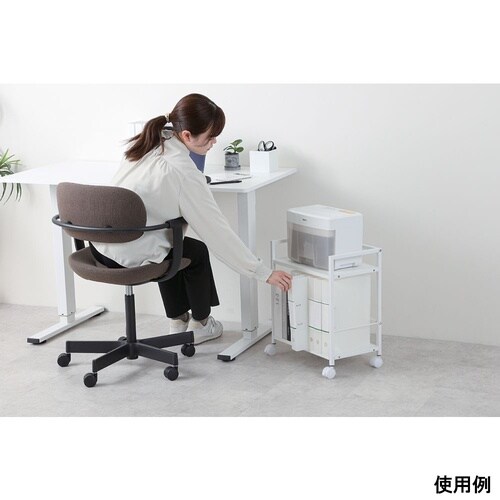 デスクワゴン2段 ホワイト DWG02W