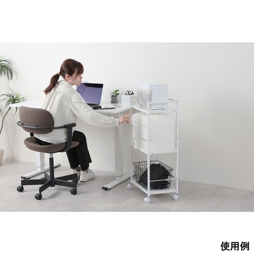 デスクワゴン3段 ホワイト DWG03W