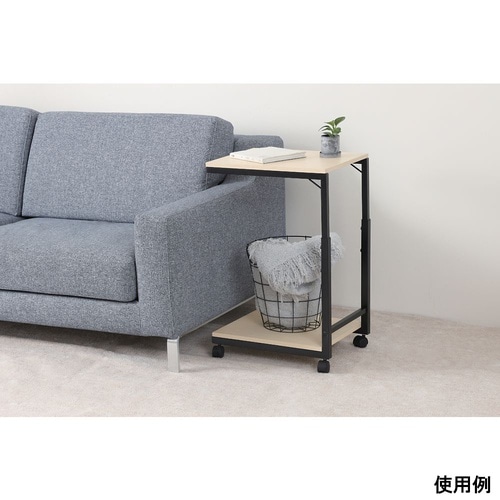 デスクサイドワゴン高さ調整つき ブラック