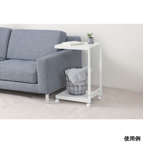 デスクサイドワゴン高さ調整つき ホワイト