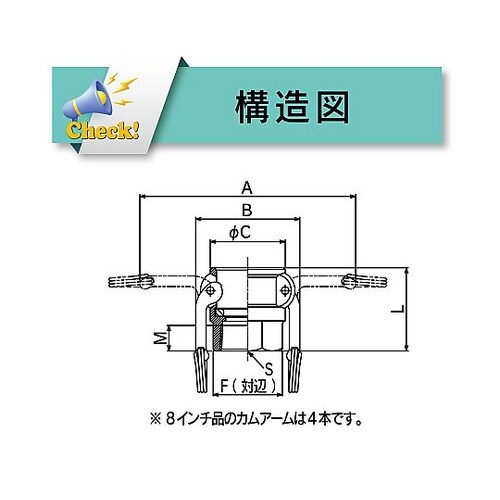 カムロック カプラー メネジ アルミ合金