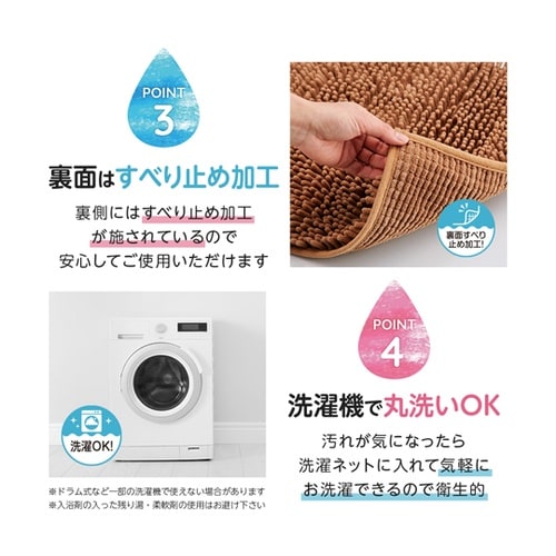 マイクロファイバー吸水速乾大判バスマット