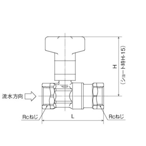 CB3型 逆止弁付ボールバルブ IN側ね