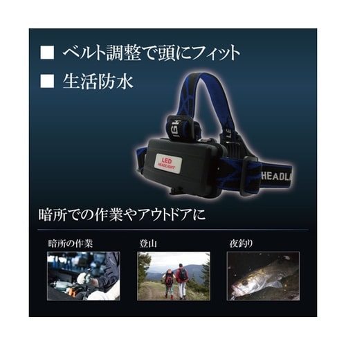 LEDズームヘッドライト(乾電池式、角度