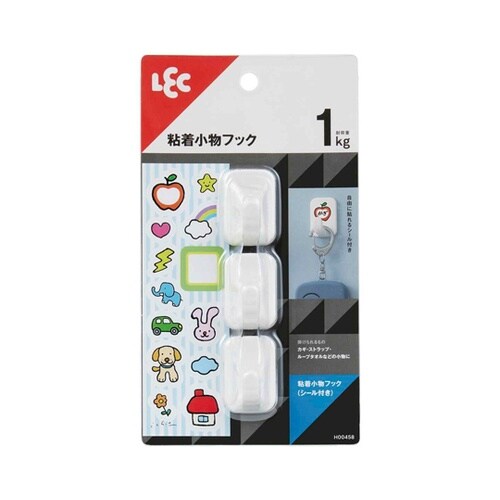 粘着小物フック シール付き 3個入 耐荷