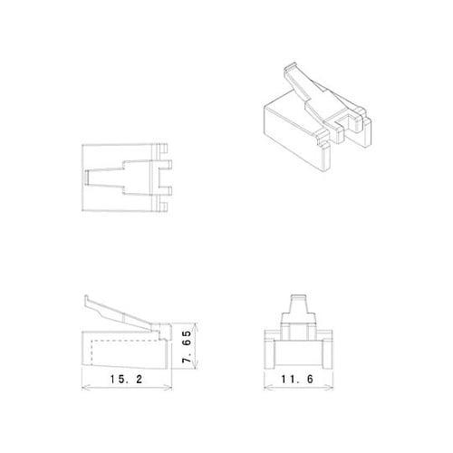 RJ45機器側用ダミープラグ(黒 つまみ
