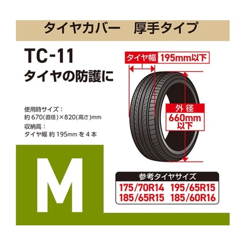 タイヤカバー厚手タイプ M 普通車用タイ