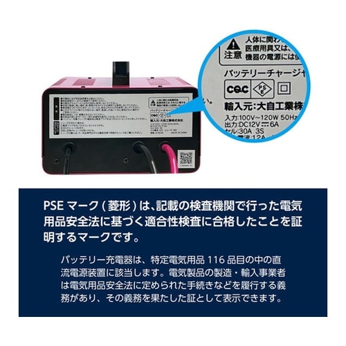 バッテリー充電器 DC12V専用 充電電