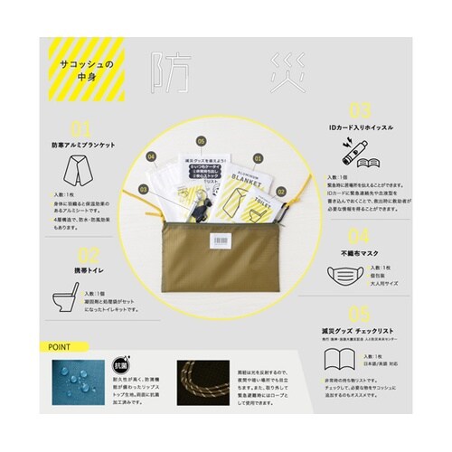 防災サコッシュカーキ UTB01