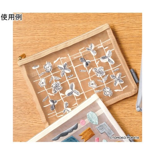 ムラタトモコ 刺繍メッシュポーチ Spr