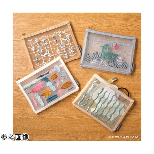 ムラタトモコ 刺繍メッシュポーチ Spr