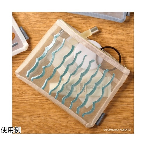 ムラタトモコ 刺繍メッシュポーチ Rip