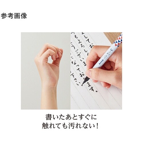 筆ペン ぺんてる筆 ふではじめ 鱗柄 黒