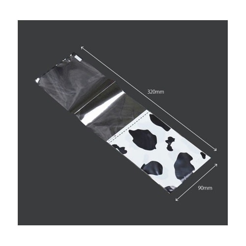 パン袋 ミシン目付OP袋 モーモー柄(黒