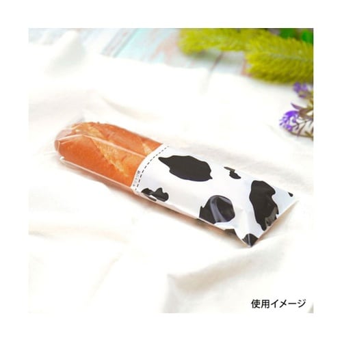 パン袋 ミシン目付OP袋 モーモー柄(黒