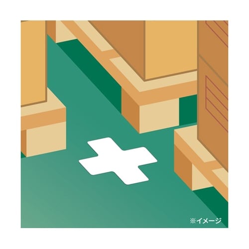 フロアシール区画表示用十字型白 1個(4