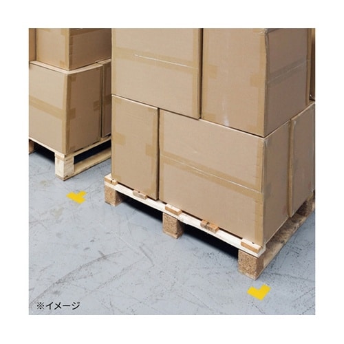 フロアシール区画表示用L型黄 1個(4枚