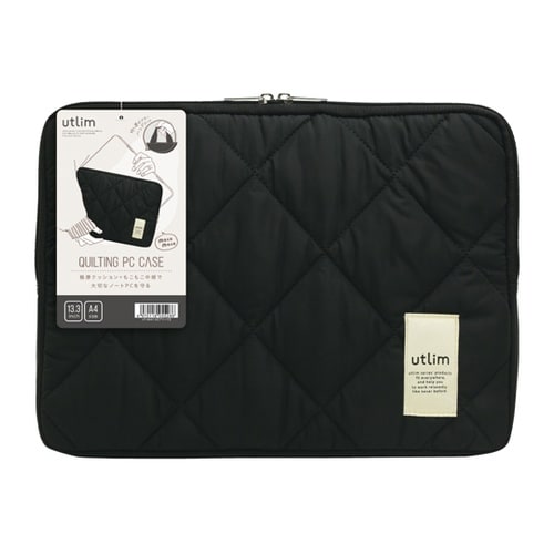 キルティング ノートPCケース ブラック