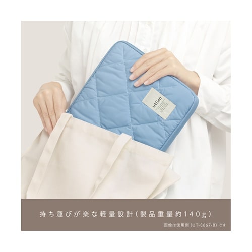 キルティング ノートPCケース ブルー