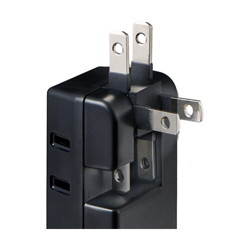 耐雷USBタップ2個口2ポート 2.4A