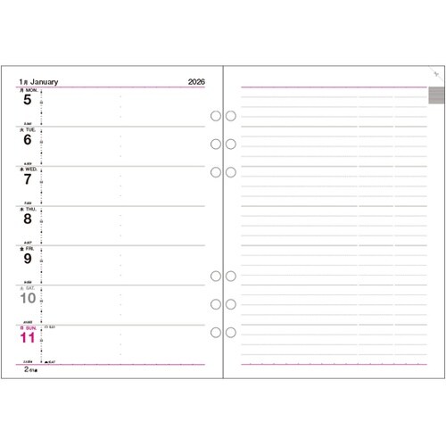 2026 日記リーフ ウィーク A5 6