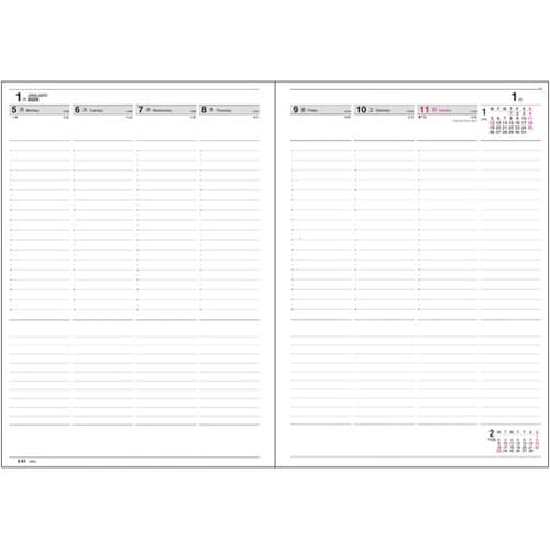 2026 ウィークダイアリー A4 D−