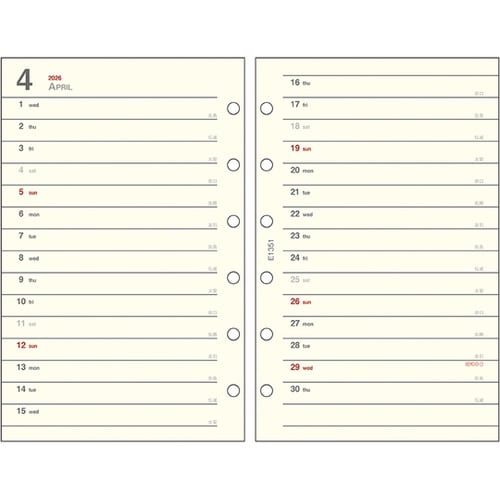 2026 ミニ6リフィル 1Mホリゾンタ