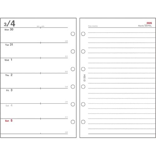 2026 ミニ6リフィル 1W+横罫 E