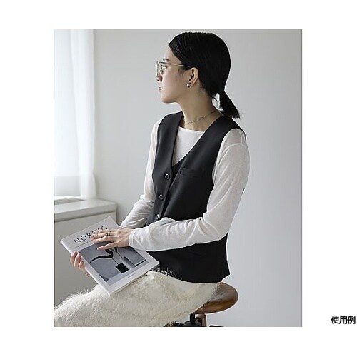 ベスト 5G メランジツイル ブラック