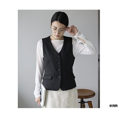 ベスト 9G メランジツイル ブラック