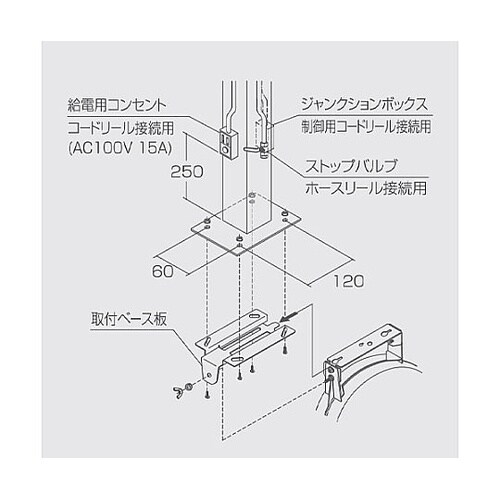 6.5mmx10m エアーホースリール(