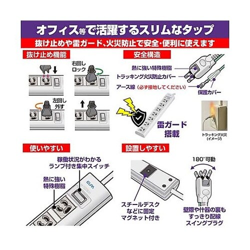 AC125V/15Ax 2m タップ(7
