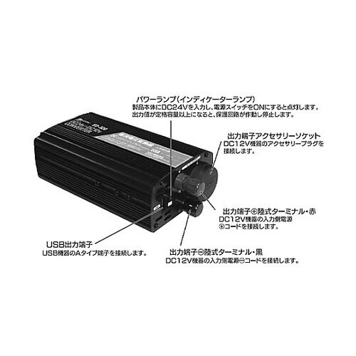 DC24V→DC12V/30A コンバー