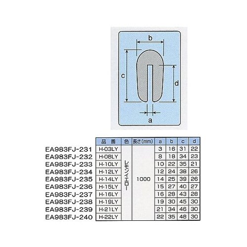 3x22x1000mm エッジガード(レ