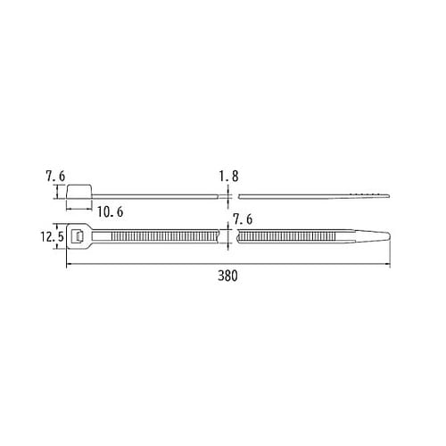 380x 7.6mm 結束バンド(耐候性