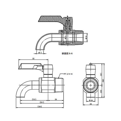R 3/4” カラン EA426BL−6