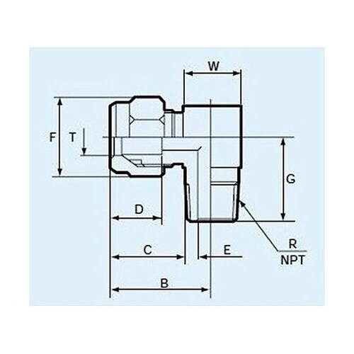 10mmxR 1/2” エルボ(雄ねじ/