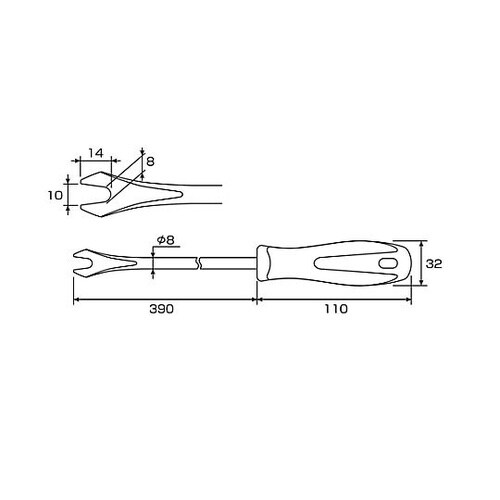 500mm/10mm用 クリップリムーバ