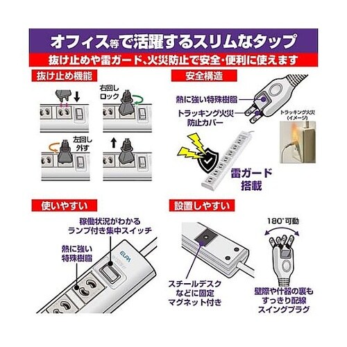 AC125V/15Ax 2m タップ(7