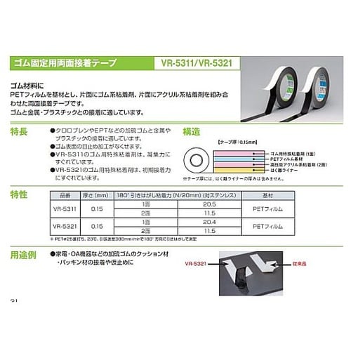 25mmx50m 両面テープ(ゴム用)