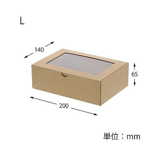 食品箱 ネオクラフト 窓付BOX L ク