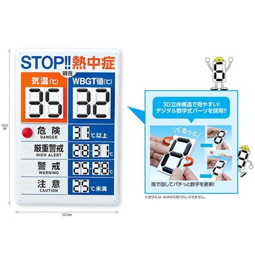 デジタル数字式熱中症予防表示板 3759