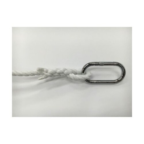 カラビナ付きポリエステルロープ 3つ打タ